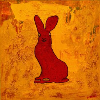 Peinture intitulée "Lièvre rouge" par Georges Lievre, Œuvre d'art originale, Acrylique
