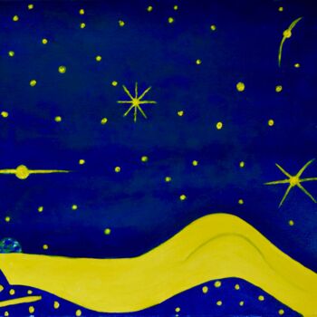 Peinture intitulée "Bronzage aux étoiles" par Georges Lievre, Œuvre d'art originale, Acrylique