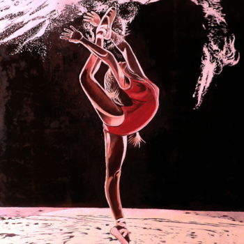 Malerei mit dem Titel "Danseuse d'après un…" von Gym, Original-Kunstwerk, Öl