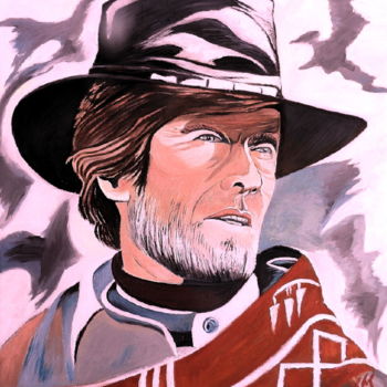Painting titled "Clint Eastwood" by Gym, Original Artwork, Oil