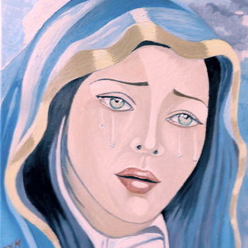 Peinture intitulée "Notre Dame des doul…" par Gym, Œuvre d'art originale, Huile