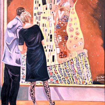 Peinture intitulée "Un couple regarde l…" par Gym, Œuvre d'art originale, Huile