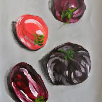 Peinture intitulée "TOMATES" par Georges Roques, Œuvre d'art originale, Acrylique