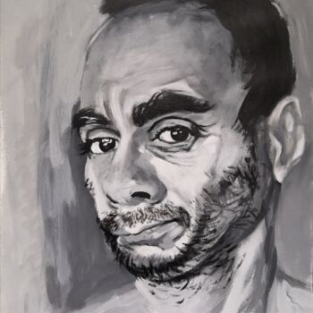 Painting titled "Autoportrait 2021/1" by Georges Roques, Original Artwork, Acrylic