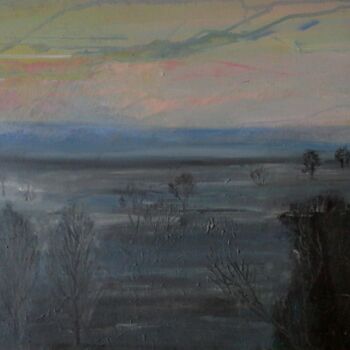 Painting titled "Nuit loin de tout.j…" by Georges Roques, Original Artwork, Acrylic