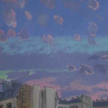Peinture intitulée "Par dessus les toit…" par Georges Roques, Œuvre d'art originale