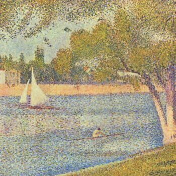 Schilderij getiteld "Le Seine à La Grand…" door Georges Seurat, Origineel Kunstwerk, Olie