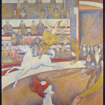 Painting titled "Le cirque" by Georges Seurat, Original Artwork, Oil