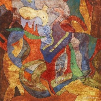 Peinture intitulée "Un monde fantastique" par Georges Troubat, Œuvre d'art originale, Huile