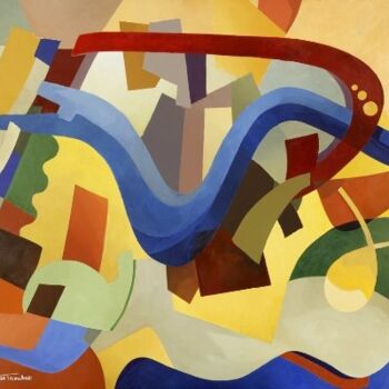 Картина под названием "L'Arche - Hétéronym…" - Georges Troubat, Подлинное произведение искусства, Масло