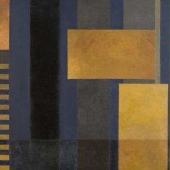 Peinture intitulée "jaune et bleu" par Georges Troubat, Œuvre d'art originale