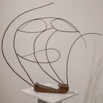 Sculpture intitulée "L'esquisse vogue l'…" par Yerry, Œuvre d'art originale, Bois