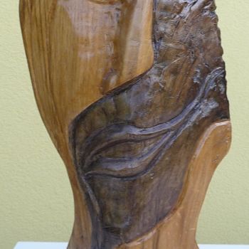 Sculpture titled "Je suis un seul vis…" by Yerry, Original Artwork, Wood