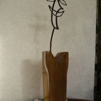 Sculpture titled "l'impromptu" by Yerry, Original Artwork, Wood