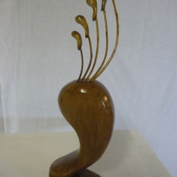 Sculpture titled "Virgule et "virgule…" by Yerry, Original Artwork, Wood