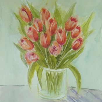 Malerei mit dem Titel "Tulpen-Aquarelle" von Getagruia, Original-Kunstwerk, Aquarell