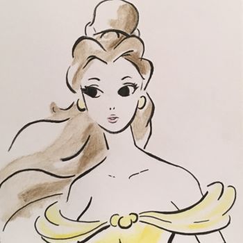 Peinture intitulée "Belle" par George Toups, Œuvre d'art originale, Aquarelle