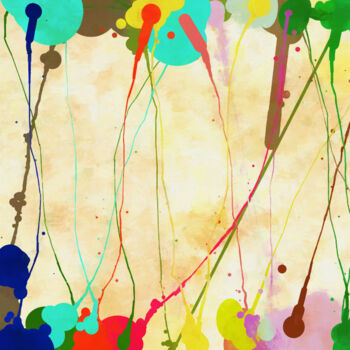 Peinture intitulée "Ballons de fête 1" par Georgia Chagas, Œuvre d'art originale, Peinture numérique