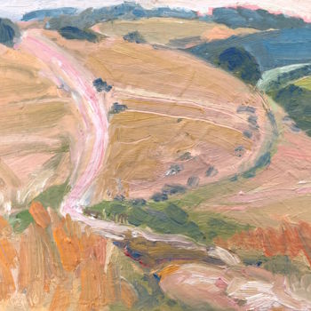 Pintura intitulada "Hen Hill, Summer" por Georgina Rey, Obras de arte originais, Óleo
