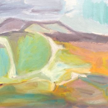 Painting titled "Hills" by Georgina Rey, Original Artwork, Oil