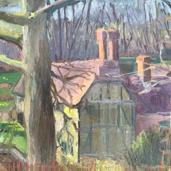 Картина под названием "Barford Mill in Aft…" - Georgina Rey, Подлинное произведение искусства, Масло