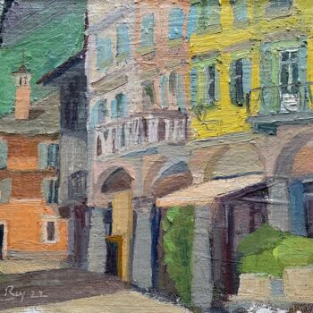 Painting titled "Piazza del Mercuto…" by Georgina Rey, Original Artwork, Oil