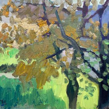 Painting titled "Orchard and Trees,…" by Georgina Rey, Original Artwork, Oil