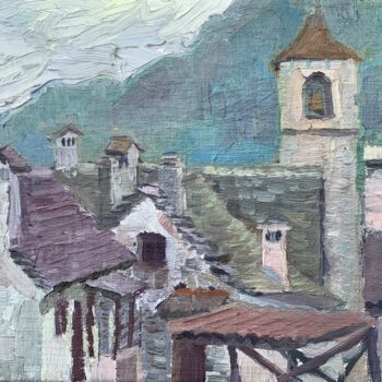 Painting titled "San Pietro, Roofs P…" by Georgina Rey, Original Artwork, Oil