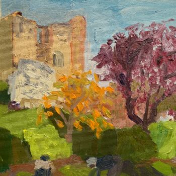 Ζωγραφική με τίτλο "Guildford Castle" από Georgina Rey, Αυθεντικά έργα τέχνης, Λάδι