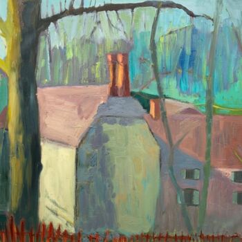 Painting titled "The Old Mill" by Georgina Rey, Original Artwork, Oil