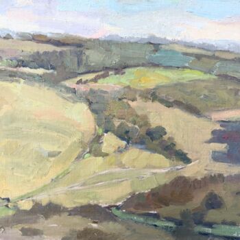 Painting titled "View of Hen Hill" by Georgina Rey, Original Artwork, Oil