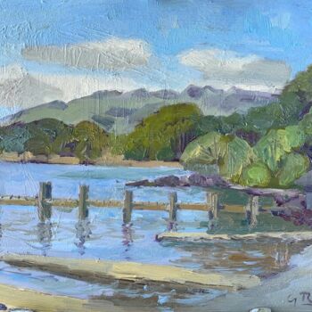 Painting titled "Lake Windermere" by Georgina Rey, Original Artwork, Oil