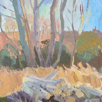 Painting titled "Silver Birch and Lo…" by Georgina Rey, Original Artwork, Oil