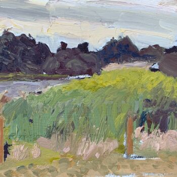 Peinture intitulée "Frensham Pond, Reeds" par Georgina Rey, Œuvre d'art originale, Huile