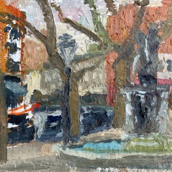 Картина под названием "Sloane Square, Lond…" - Georgina Rey, Подлинное произведение искусства, Масло Установлен на картон