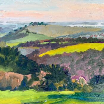 Painting titled "Box Hill, looking S…" by Georgina Rey, Original Artwork, Oil