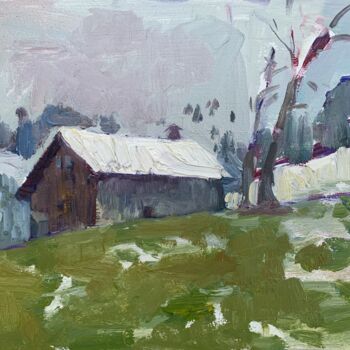 Painting titled "Farm House in the M…" by Georgina Rey, Original Artwork, Oil