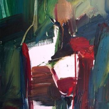 Картина под названием "Зеленое и красное/G…" - Anastasiya Georgievskaya, Подлинное произведение искусства, Масло