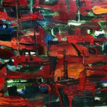 Malerei mit dem Titel "Красный океан/ Red…" von Anastasiya Georgievskaya, Original-Kunstwerk, Öl