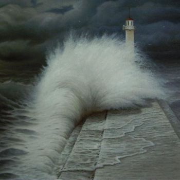 Pittura intitolato "Embrace of the Waves" da Georgi Shishkov, Opera d'arte originale