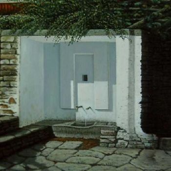 Painting titled "Fountain" by Georgi Shishkov, Original Artwork, Oil