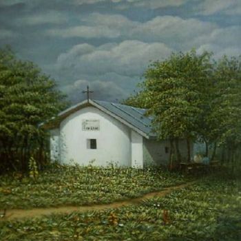 Pintura titulada "Monastery" por Georgi Shishkov, Obra de arte original, Oleo