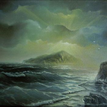 Painting titled "Isle" by Georgi Shishkov, Original Artwork, Oil