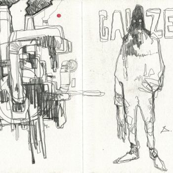 Tekening getiteld "С A L Z E G O" door Georgy Stork, Origineel Kunstwerk, Potlood