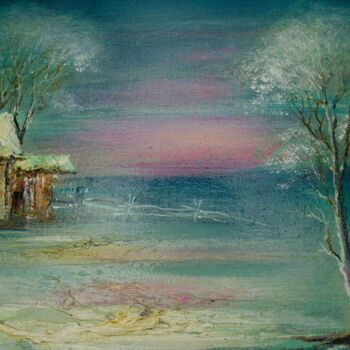 Pintura intitulada "My little village" por Yuri Kozvonin (Georgy), Obras de arte originais, Óleo