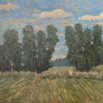 Painting titled "Willows" by Oleg Vasiliev, Original Artwork, Oil
