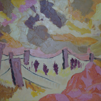 Painting titled "Le chemin d'Hohbul…" by Sam Salahié, Original Artwork, Oil