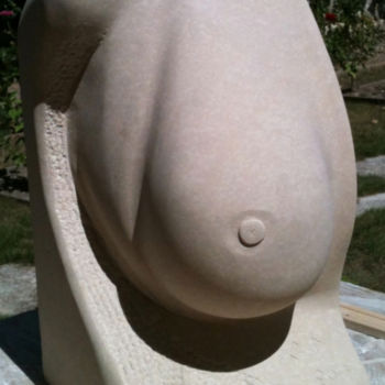 Sculpture titled "Le sein" by Gepsy, Original Artwork, Stone