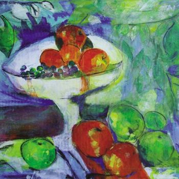 Ζωγραφική με τίτλο "Coupe de fruits" από Geral, Αυθεντικά έργα τέχνης