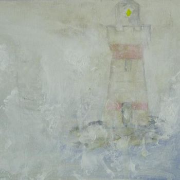 Painting titled "Phare dans l'écume" by Geral, Original Artwork